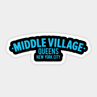 Middle Village Queens Logo - A Minimalist Tribute to Suburban Serenity Sticker